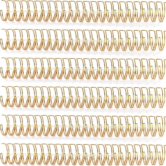 6 count 1" Diameter 23 Holes Metal Wire Binding Spines Binding Cinch Wire Binding Loop Wires Spiral Double Loop Wire Binding Rings Coils for School Office Document Notebook Making