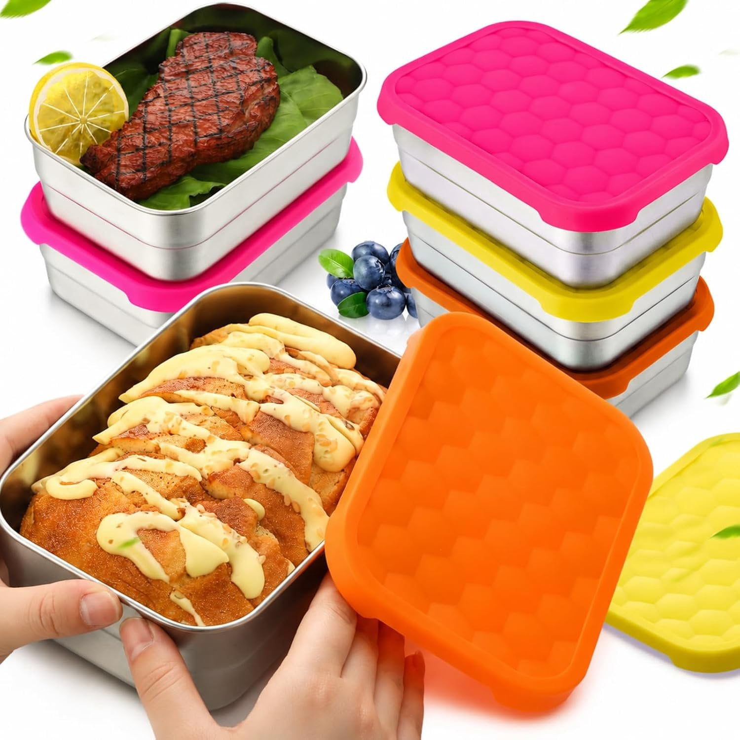 6 count 25oz Large Stainless Steel Containers for , Color | 720ML Lunch ...
