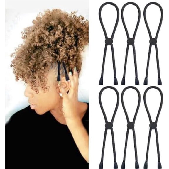6 count Adjustable Headband Hair Tie for Thick Heavy Kinky & Curly Hair, C-1 Count (Pack of 6)