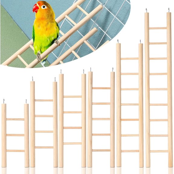 6 count Bird Ladder for Cockatiels, Small Bird Ladder for Cage, Parrot Step Climbing Toys for Pets Parakeets, Cockatoo and Lovebirds