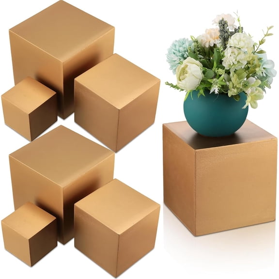 6 count Buffet Risers Display Table Stand for Cube Box Display Set Nesting Risers Buffet Cake Table Stand Boxes for Weddings Countertop Decor