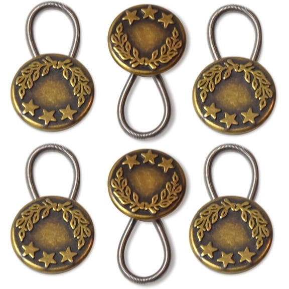 6 count Button Extender for Pants 17mm Pant Button Extender Flexible Jean Extender Button Waistband Extender for Men and Women No Sew Adjustable Trousers Extenders