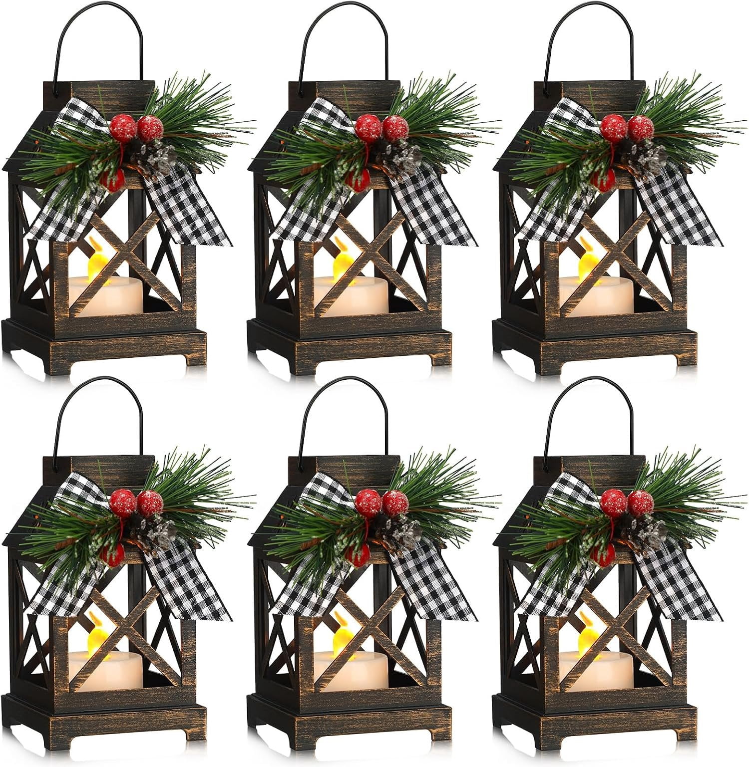 Mini Led Braclet 6 count Christmas Mini Lantern LED Candle 5.5