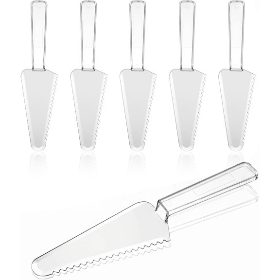 6 count Disposable Cake Plastic Clear Cake Servers Plastic Pie Server Pizza Pastry Slicer Slicer for Kitchen Wedding Banquet Party Daily Dessert Pizza Pastry