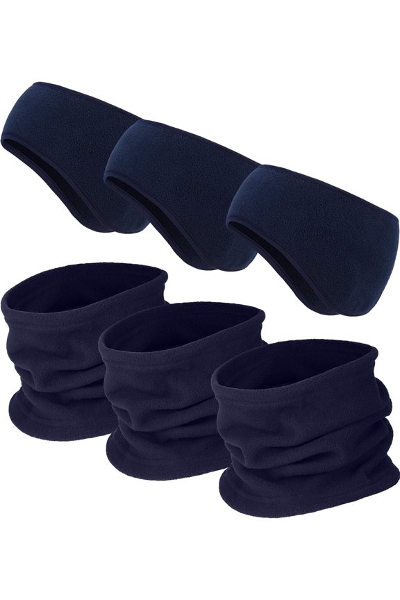 6 count Fleece Ear Warmers Headband Winter Gaiter