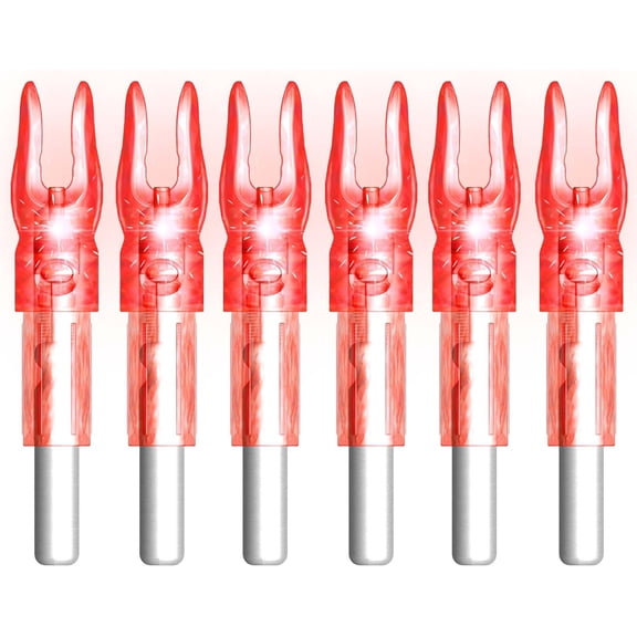 6 count G X H S GT Led Lighted Nocks for Arrows with .165 .204 .233 .244 .246 Inside Diameter, Included
