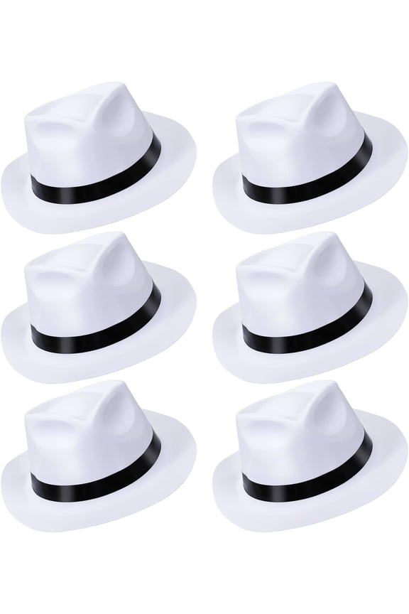 6 count Gangster Hat Plastic Gentlemen Hats Gangster Costume for Adult 1920s Accessories Party Decorations Men Women