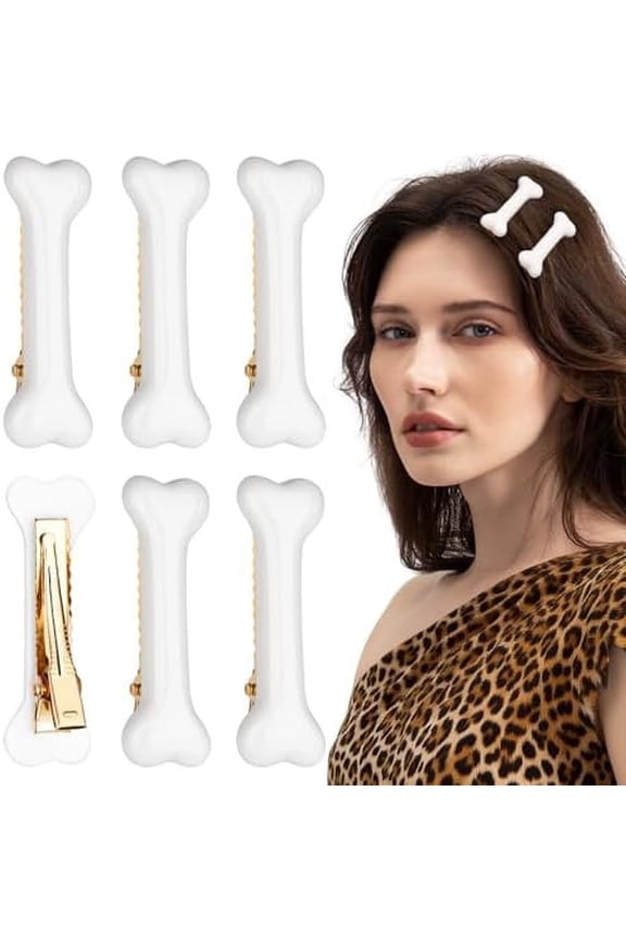 6 count Hair Clips, Emo Hair Pins, Cutecore Accessories for Women Girls, White Hair Clips for Halloween Costume, Party
