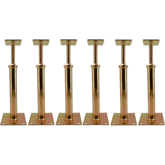 6 count House Floor Jacks Pole for Leveling, 11" - 16" Height Range, 6 ton Min and Max Height Capacity, Galvanized, 6 Pack