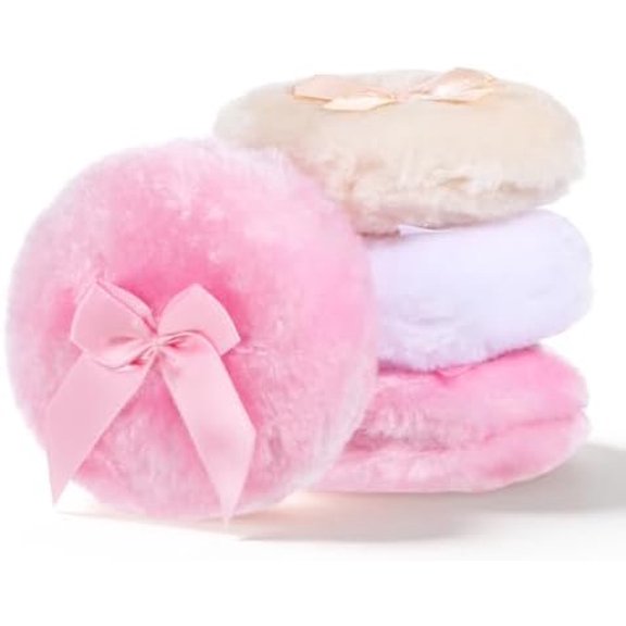6 count Large Puff, Soft -Puff, Soft Washable Dusting -Puff Big Puff for Wet Dry Makeup
