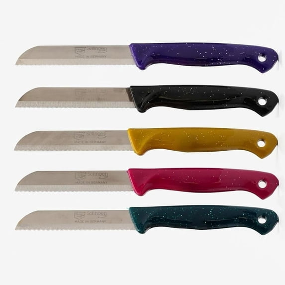 6 count Paring Set - Serrated Stainless Solingen Kitchen - Utility Chef for Fruit & Vegetable , Multi Color
