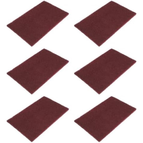 6 count Red Nylon Scuff Pads, General Purpose Sanding Hand Pads | Scouring General Purpose Sanding Hand Pads for Cleaning, Deburring, Scouring, Sanding, Surface Preparation, 8.27 X 5.51 In