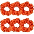 thumbnail image 1 of 6 count Satin Silk Scrunchies and Hair Accessories - Soft Satin Hair Ties, Fashion Hair Bands, Hair Bows, Ropes, Elastic Ponytail Holders for Women and Girls (4.3 inch, Orange), 1 of 6