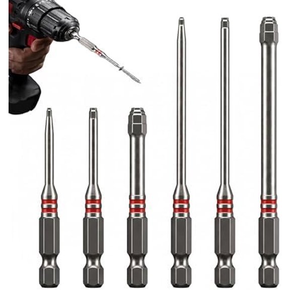 6 count  Shaped Drill Bit, Hex Bit Set,   Bits,  Design, Suitable for Hexagonal Sizes of 1.5-2mm, 2.5-3mm, 4-5-6mm, for Drills and Wrenches