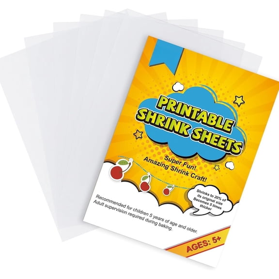 6 count Shrink Paper Sheets, Printable Shrink Dink Sheets