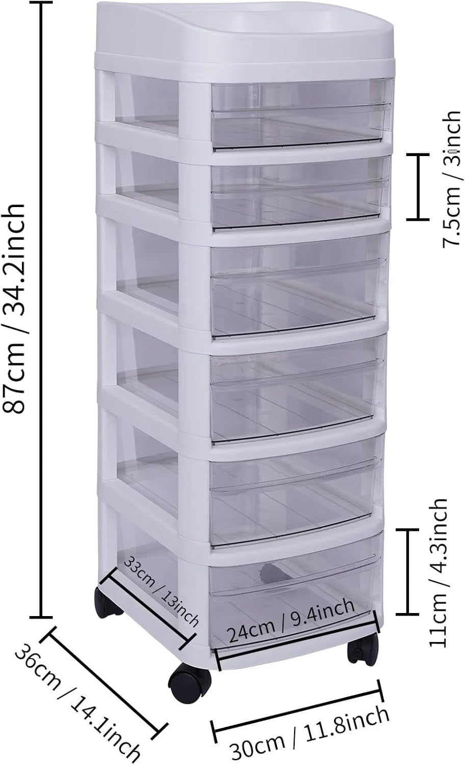 6 dRAWER cART oRGANIZER, pLASTIC rOLLING sTORAGE dRAWERS cART, hOME ...