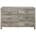 thumbnail image 1 of 6 - drawer wooden dresser with satin nickel pulls, gray finish - Great for bedroom use, 1 of 2