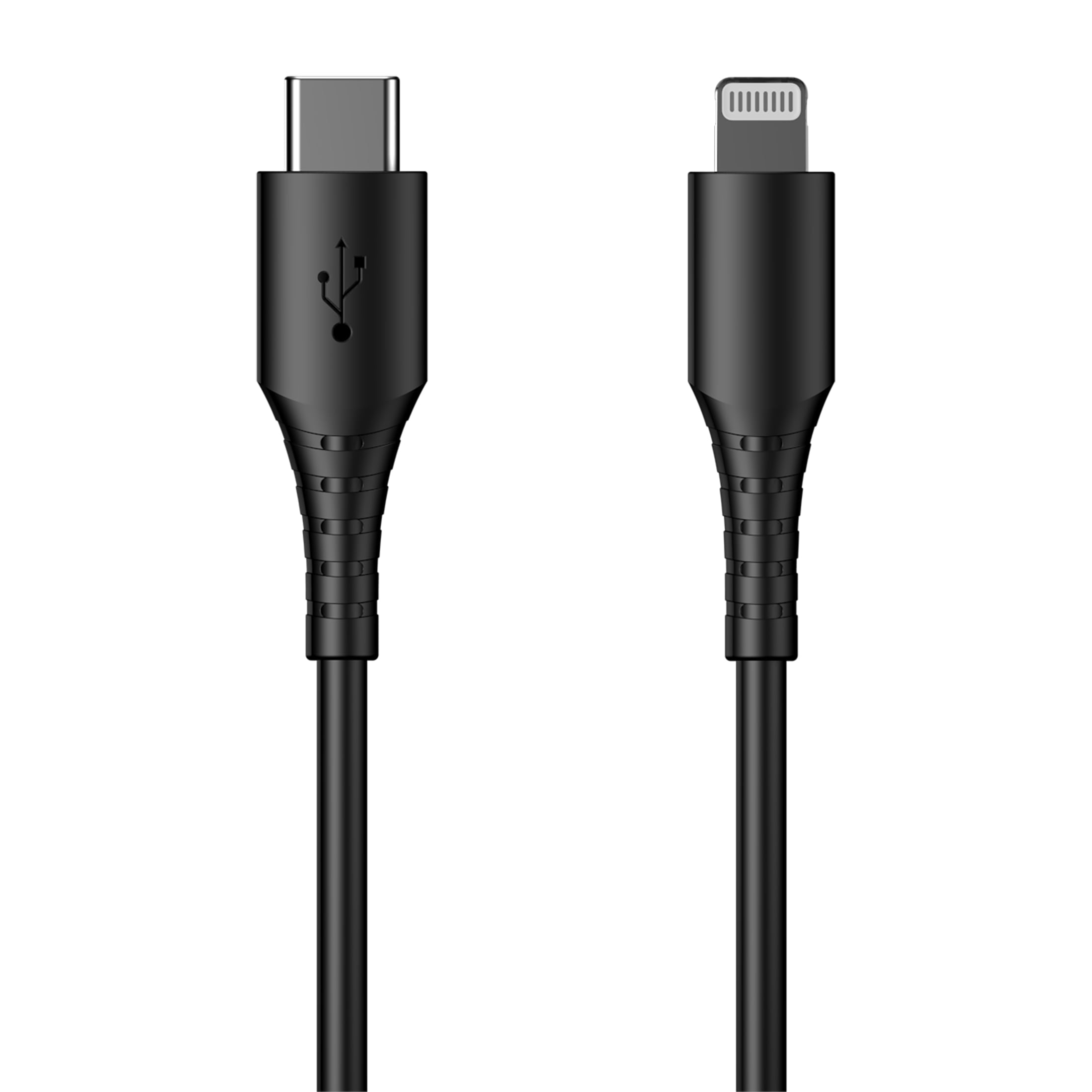 6 feet USB Type-C to Lightning Charging and Data Cable for iPhone iPad Smartphone, Black, Blue Lilac