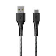 6 أقدام USB Type-a to C Charging and Data Braided Cable for Android الذكي Sumsang Huawei، Black