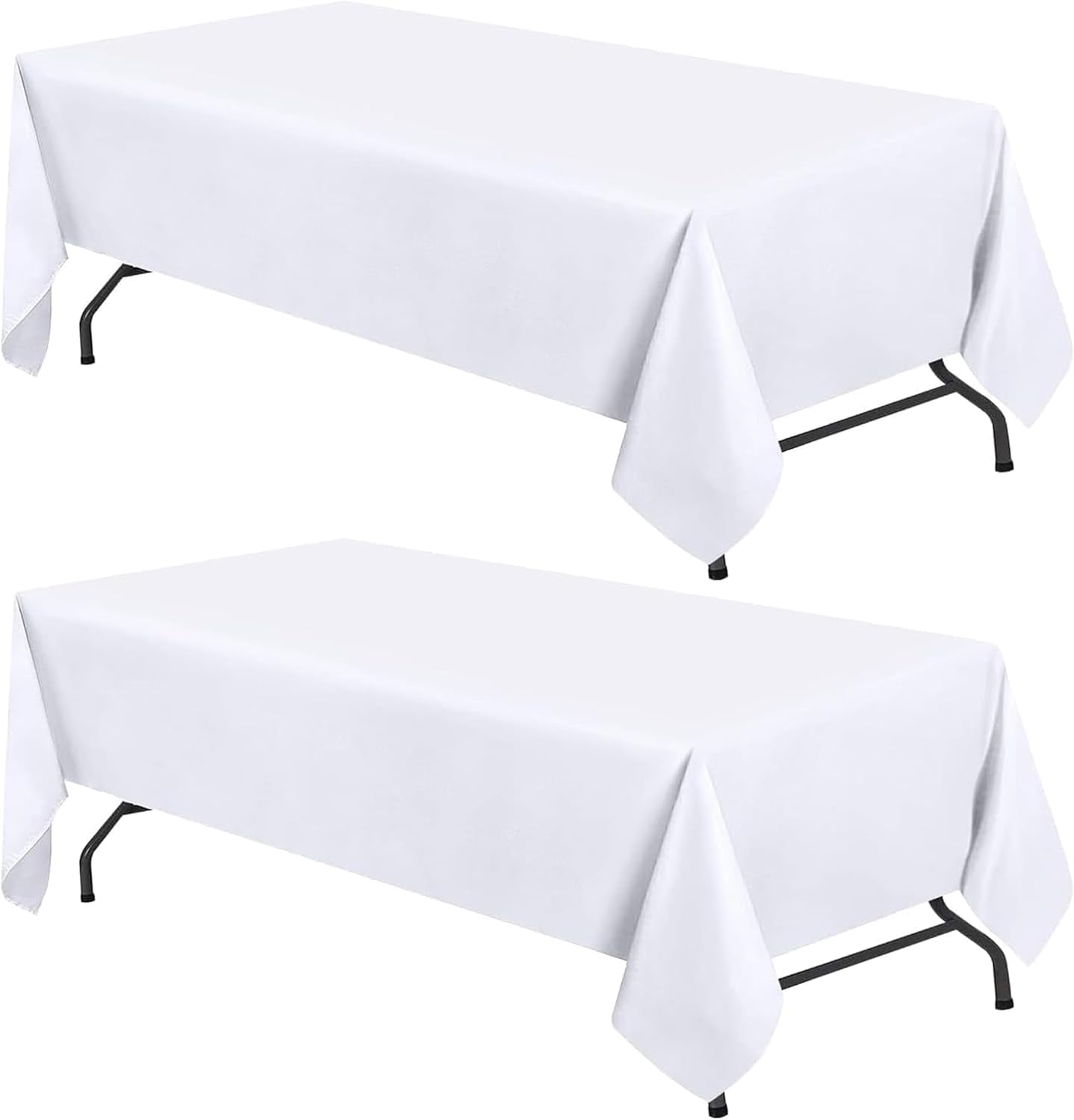 6 feet rectangular table white tablecloth, set of 2, 60 by 102 inches ...