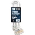 6 ft 12 Gauge Heavy Duty Extension Cord 3 Outlet Lighted SJTW