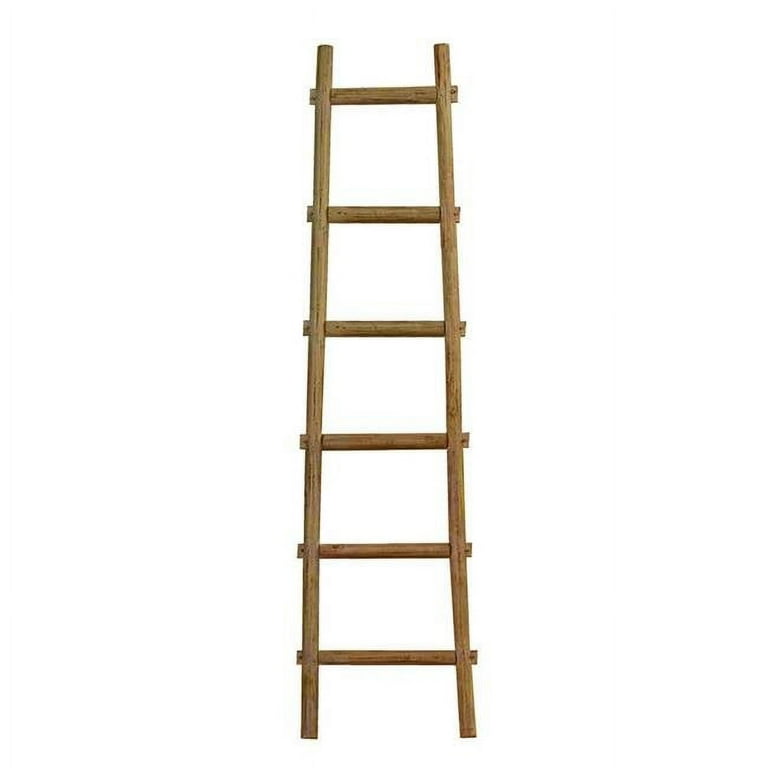 6 ft. 6 Step Blank Rock Decorative Wooden Ladder