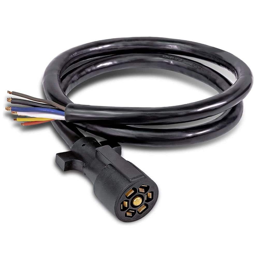 6 ft. 7Way Trailer Plug Cord Wiring Harness, HeavyDuty Weatherproof