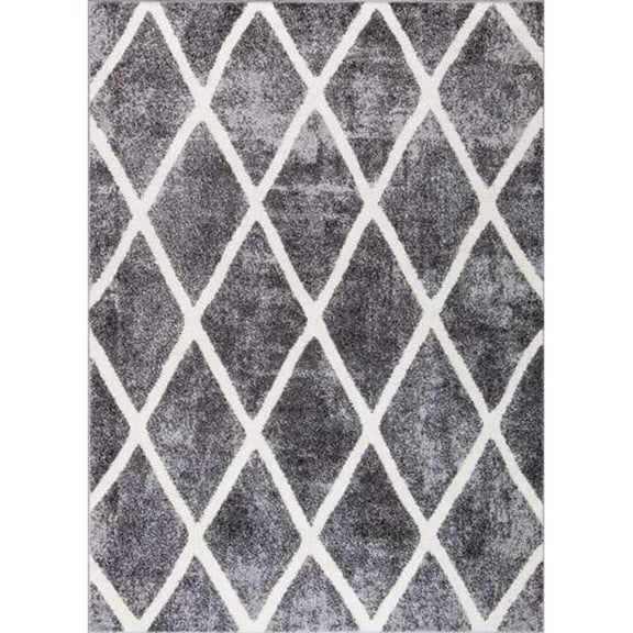 6 ft. 7 in. x 9 ft. 3 in. Diamond Rectangle Area Rug - Gray