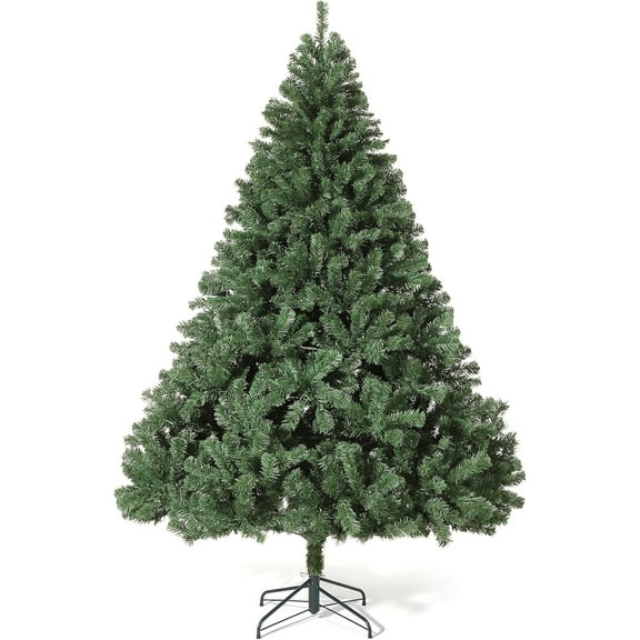 6 ft Artificial Christmas Tree with Hinged Branches - Realistic Spruce Christmas Tree (without lights), Easy to set up and store in 10 minutes, with metal stand, suitable for home, office