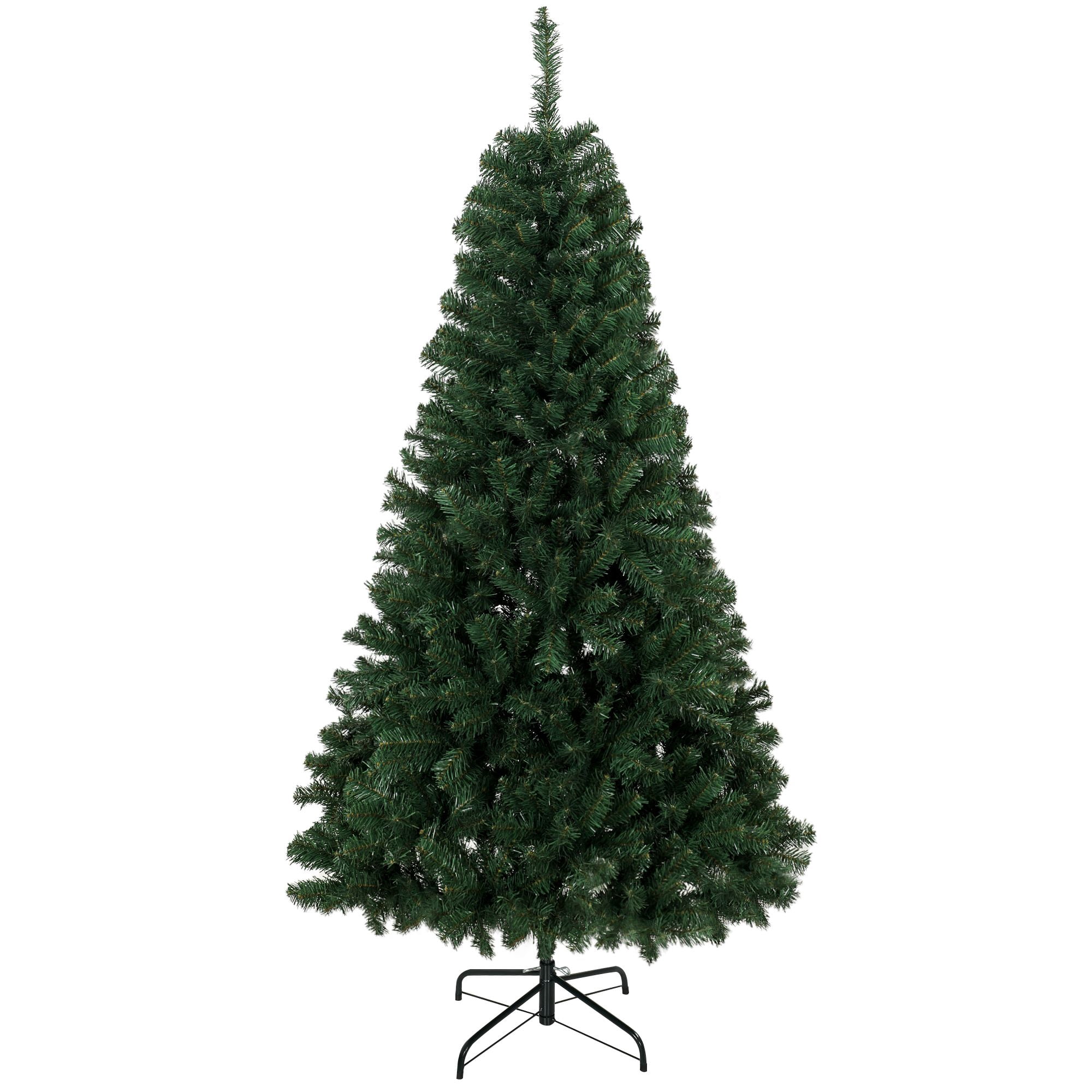 6 ft Artificial Christmas Tree, Norway Spruce Tree, Hinged Xmas Tree with Metal Stand