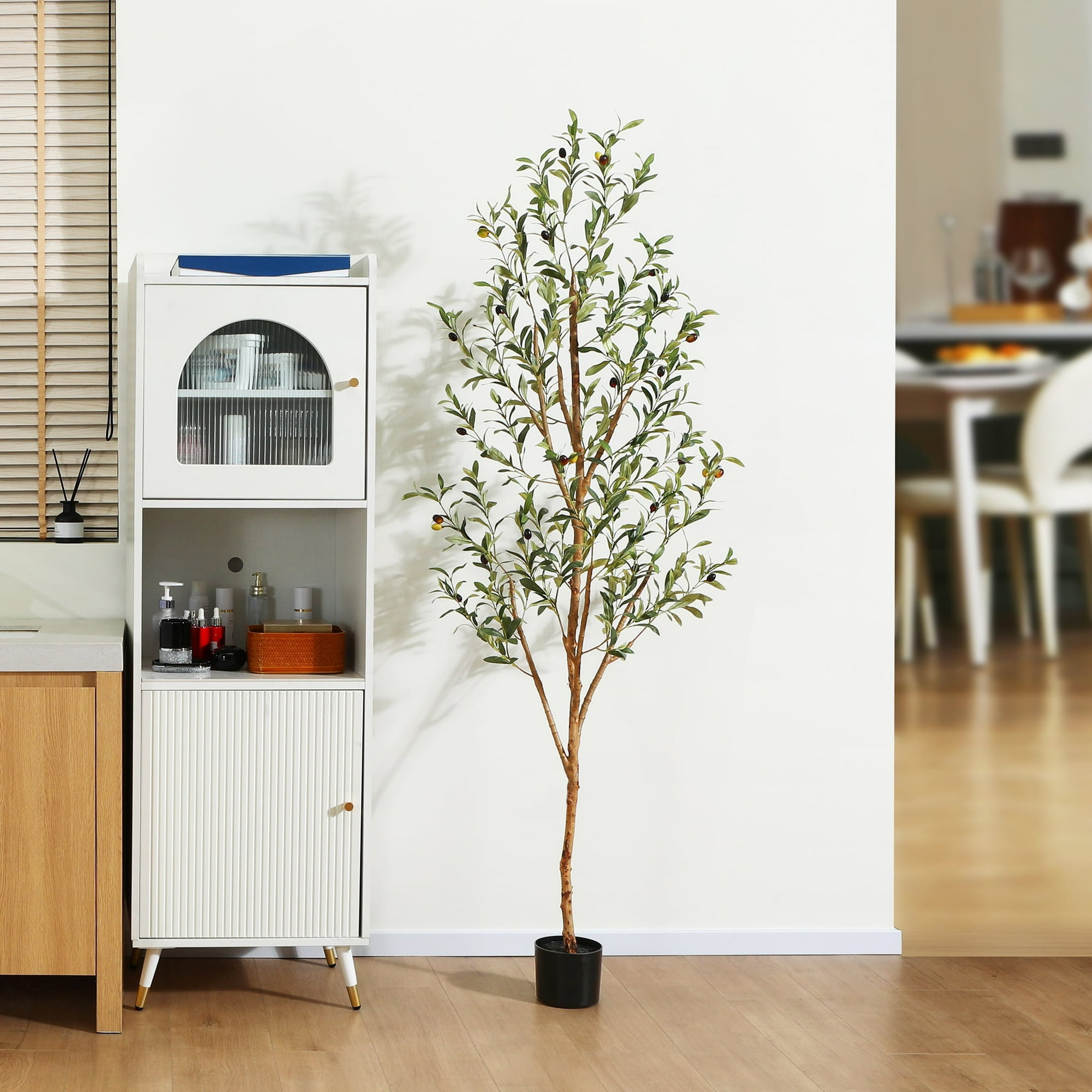 Photo 1 of 

View in 3D




Best seller
Popular pick
for "olive tree"
Visit the DR.Planzen Store
6 ft Artificial Olive Plants with Realistic Leaves and Natural Trunk, Silk Fake Potted Tree with Wood Branches and Fruits, Faux Olive Tree for Office Home Decor
4.5 star