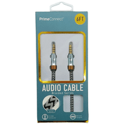 6 ft Audio Aux Cable, 3.5mm Male to Male, Tangle Resistant, Durable, Superior Stereo Cord for Smartphones, Tablets, Laptops, Car Stereos, Music, Podcasts, Silver