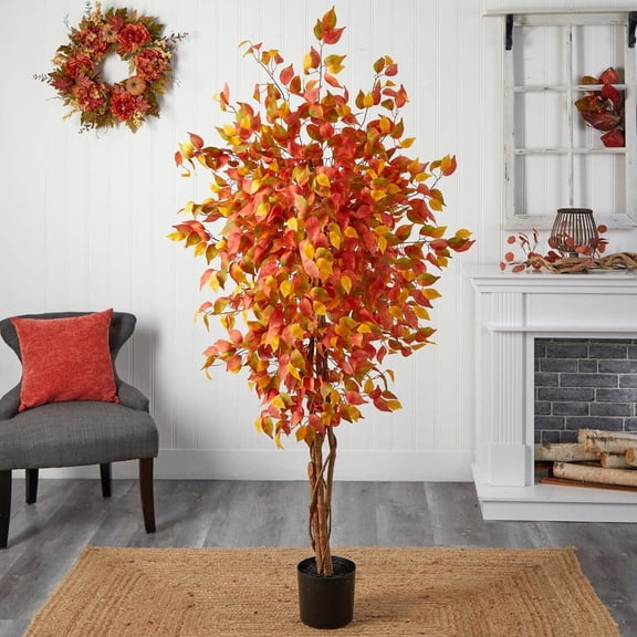 6 ft. Autumn Ficus Artificial Fall Tree