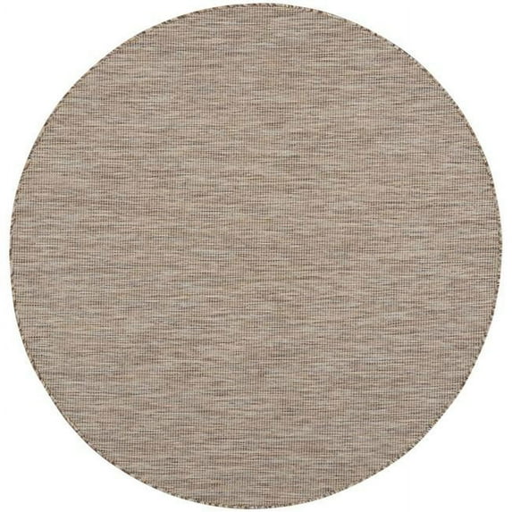 6 ft. Beige Power Loom Round Area Rug - Beige - 6 ft.