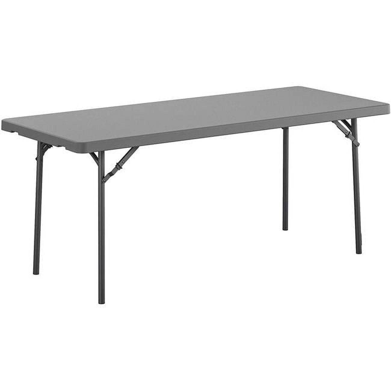 6 ft. Blow Mold Large Folding Table, Gray