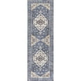 thumbnail image 1 of 6 ft. Blue & Ivory Oriental Power Loomed Distressed Washable Non Skid Runner Rug, 1 of 1