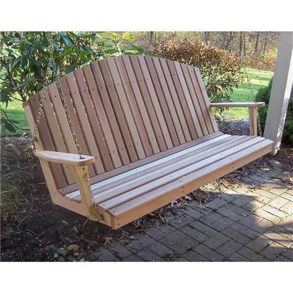 6 ft. Cedar Mountaintop Fanback Porch Swing