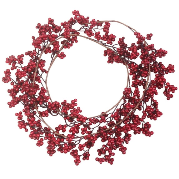 6 ft Christmas Red Berries Garland Decor, Christmas Artificial Berry Rattan Hanging Wreath Decoration for Xmas Winter Home Fireplace Table Door Decorations