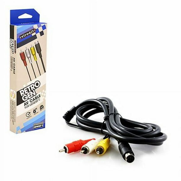 6 ft. Composite RCA Audio Video AV Connection Cord Cable for Sega Genesis 2 or 3