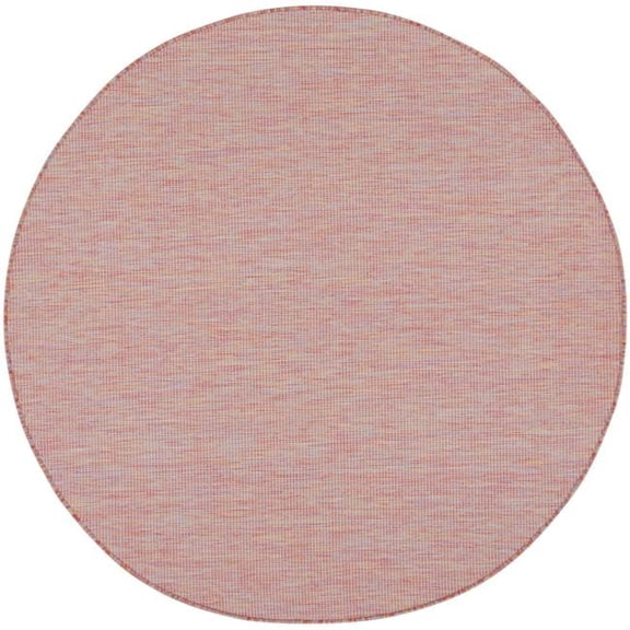 6 ft. Dark Red Power Loom Round Area Rug - Dark Red - 6 ft.