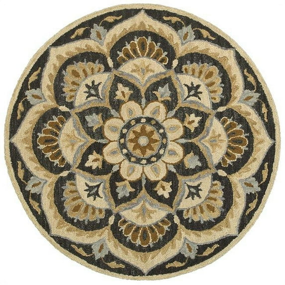 6 ft. Dazzle Round Area Rug, Black