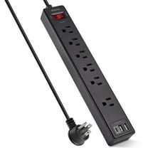 ONDOG 6 ft Extension Cord Power Strip - 6 AC Outlets and 3 USB Ports Surge Protector(2100J), ETL