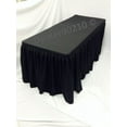 thumbnail image 1 of 6' ft. Fitted Polyester Double Pleated Table Skirt Cover w/Top Topper Black", 1 of 3