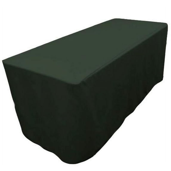 6' ft. Fitted Polyester Table Cover Wedding Banquet Event Tablecloth 21 COLORS", (Color: Hunter Green)