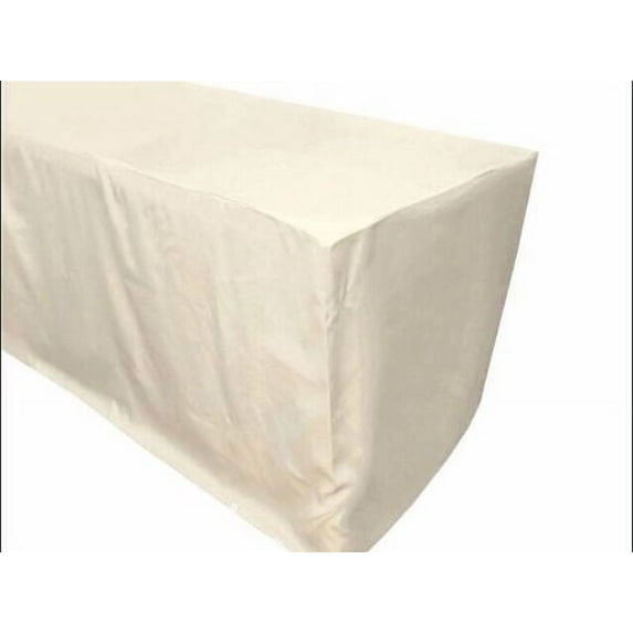 6' ft. Fitted Polyester Table Cover Wedding Banquet Event Tablecloth 21 COLORS", (Color: Ivory)