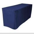 thumbnail image 1 of 6' ft Fitted Polyester Tablecloth OPEN BACK TableCover Trade show Booth 18 COLOR", (Color: Navy), 1 of 1