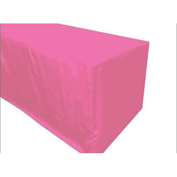 6' ft Fitted Polyester Tablecloth OPEN BACK TableCover Trade show Booth 18 COLOR", (Color: Pink)