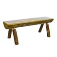 thumbnail image 1 of 6 ft. Glacier Country Half Log Bench with Back & Arms, Stained & Lacquered, 1 of 1