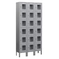 thumbnail image 1 of 6 ft. H x 18 in. D See-Through Metal Locker - Six Tier Box Style - 3 Wide - Unassembled - Gray, 1 of 1