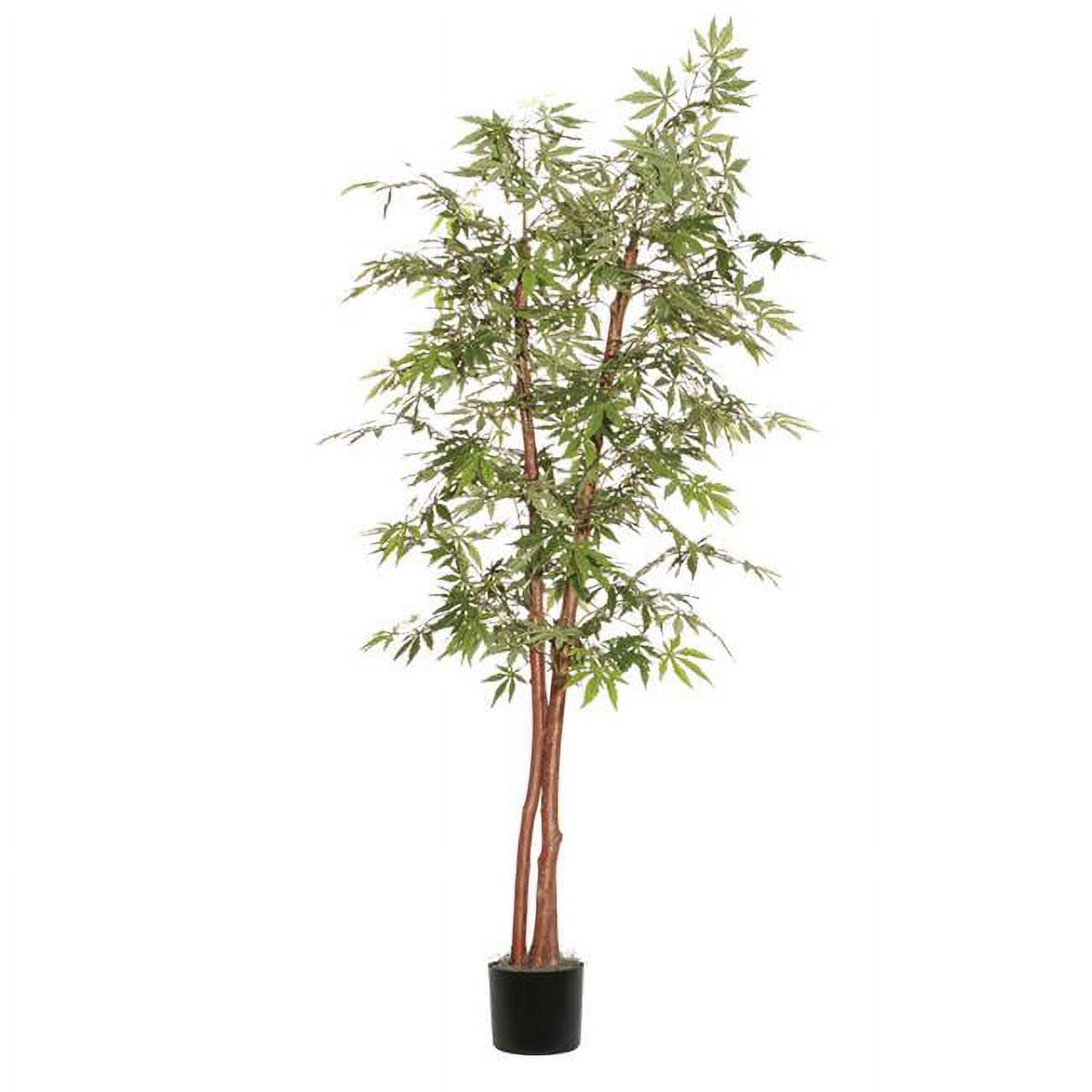 Elegant Outdoor 6' Silk Japanese Maple in Realistic Potted Design